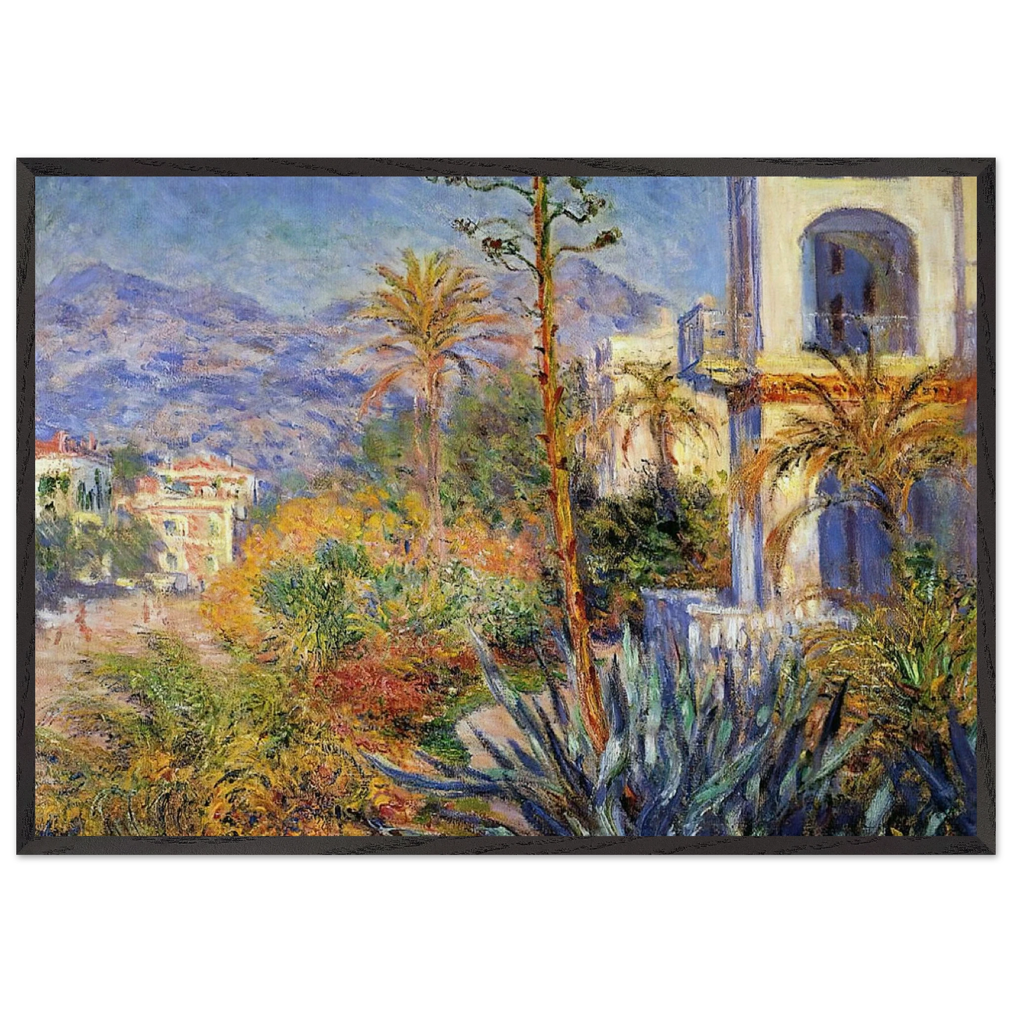 Villas at Bordighera - claude monet Framed Art Print – Black Wooden Frame - Default Title - -Framed Art Print