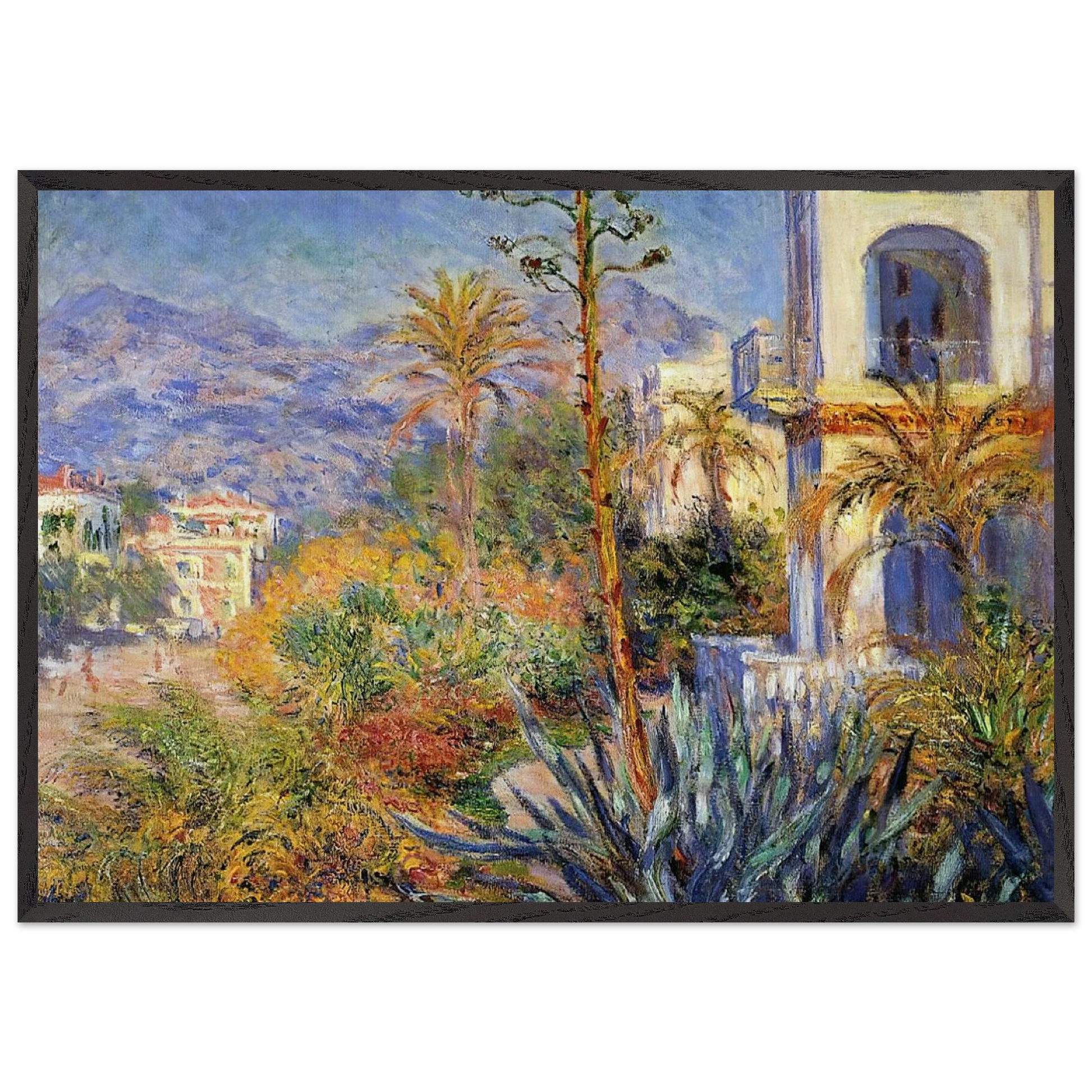 Villas at Bordighera - claude monet Framed Art Print – Black Wooden Frame - Default Title - -Framed Art Print