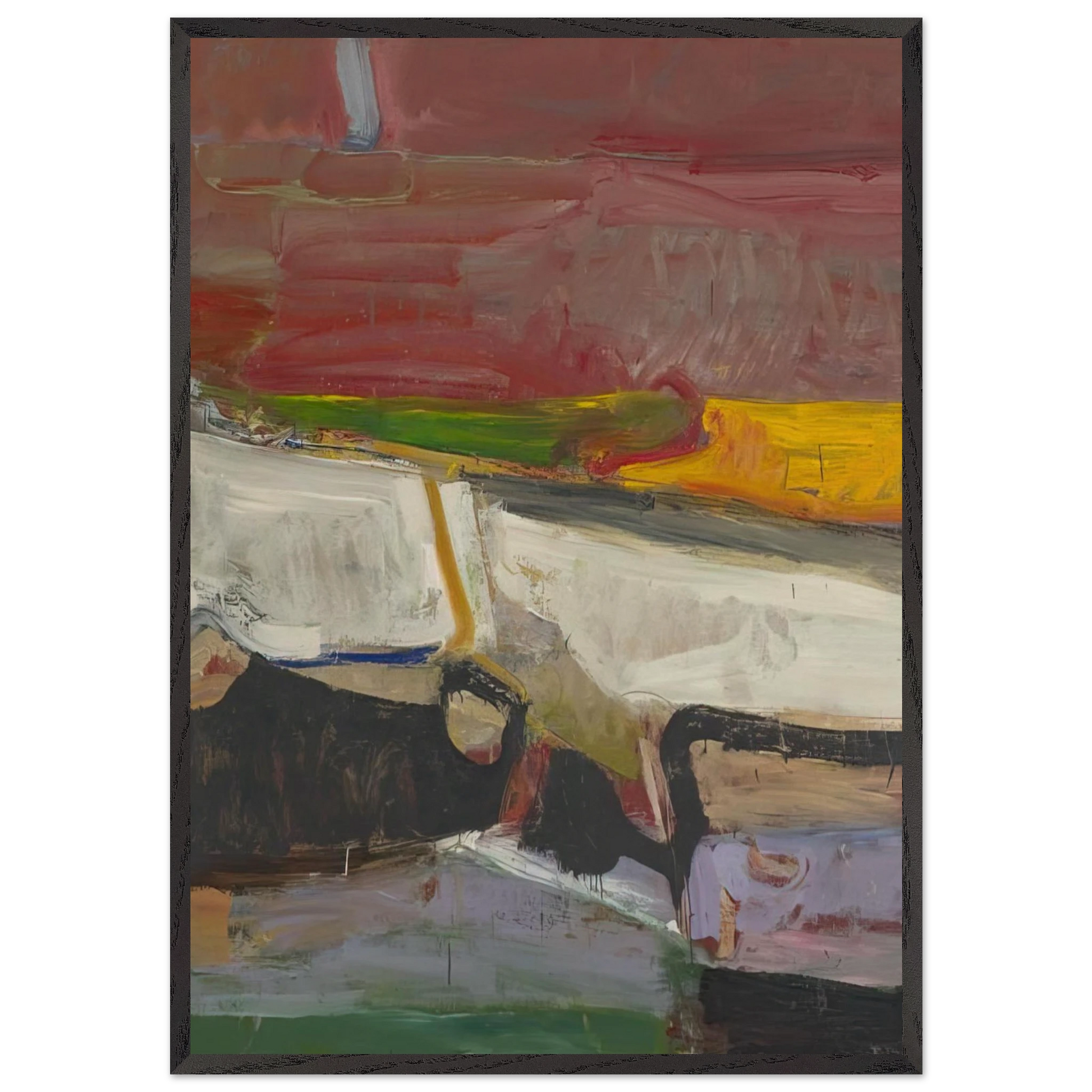 Berkeley 59 - Richard Diebenkorn Framed Art Print – Black Wooden Frame - Default Title - -Framed Art Print