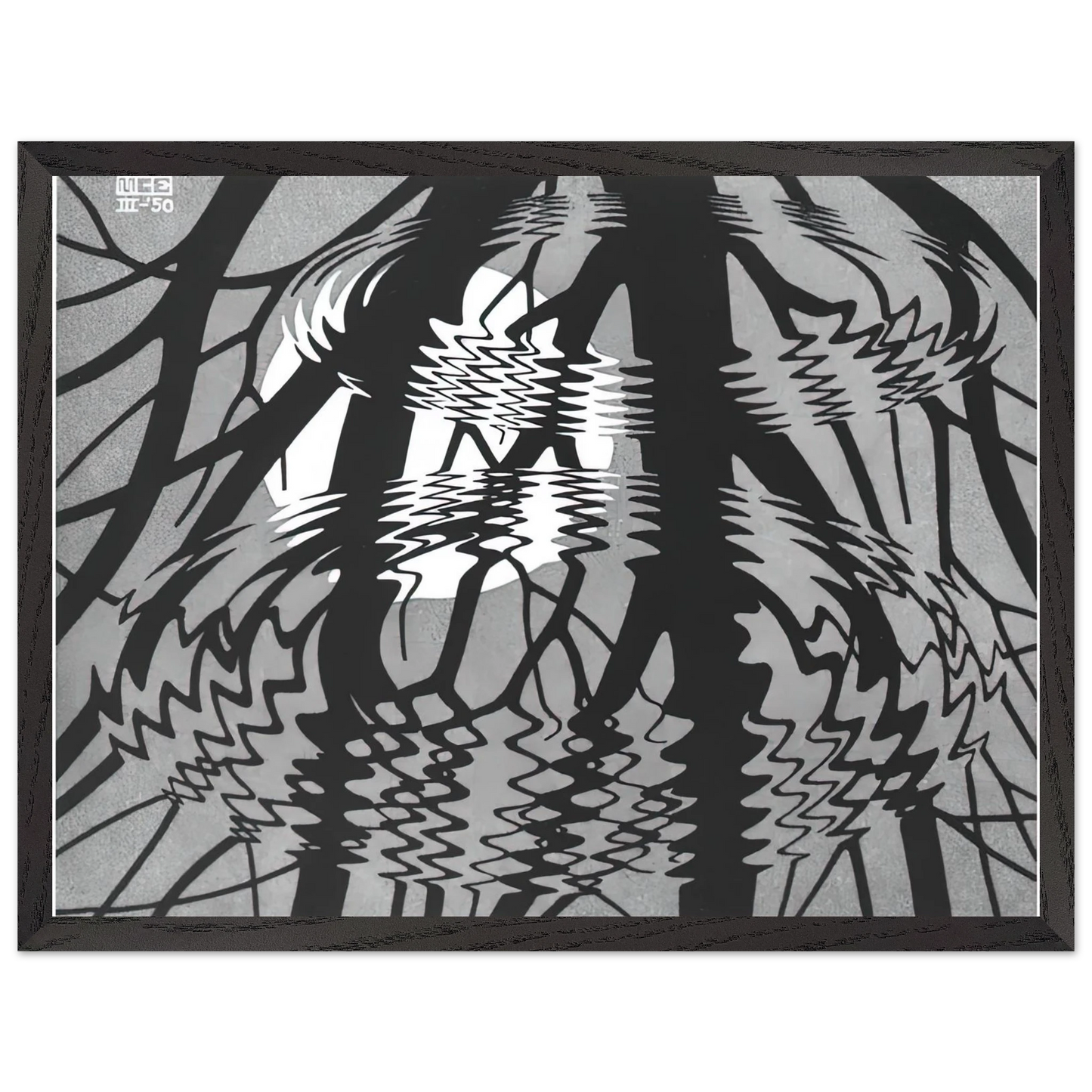 MC Escher - RIPPLED SURFACE Wall Art - 60x80 cm / 24x32 inches - Fine Art Poster - -