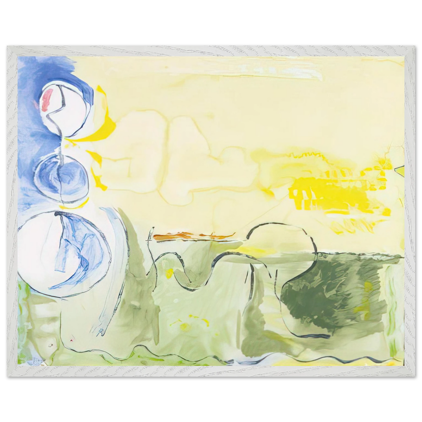 Helen Frankenthaler - Flotilla - 2006 Wall art - 50x50 cm / 20x20 inches - Premium Wooden Framed Poster With Fine Art Paper - Black frame