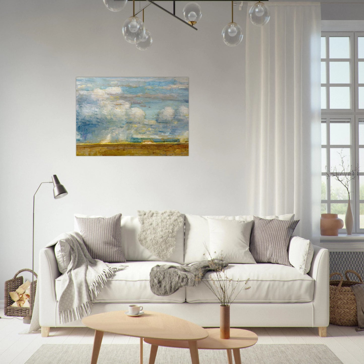 Clouds also known as Rain Clouds over Oregon Desert - Childe Hassam Brushed Aluminum Print - 70x100 cm / 28x40 inches | Childe Hassam Aluminum Print | Childe Hassam Prints