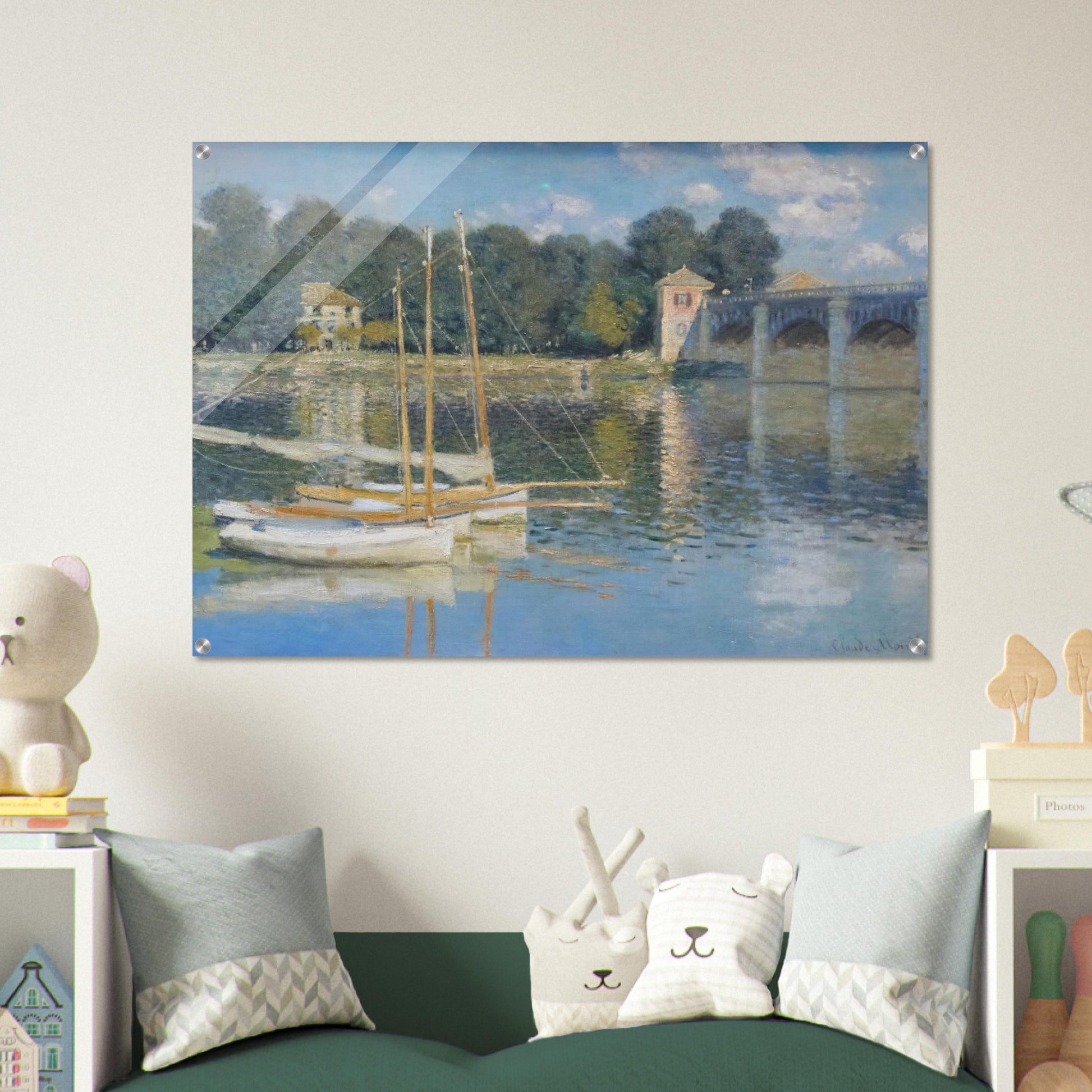 The Bridge at Argenteuil - claude monet Acrylic Print - 70x100 cm / 28x40″ inches