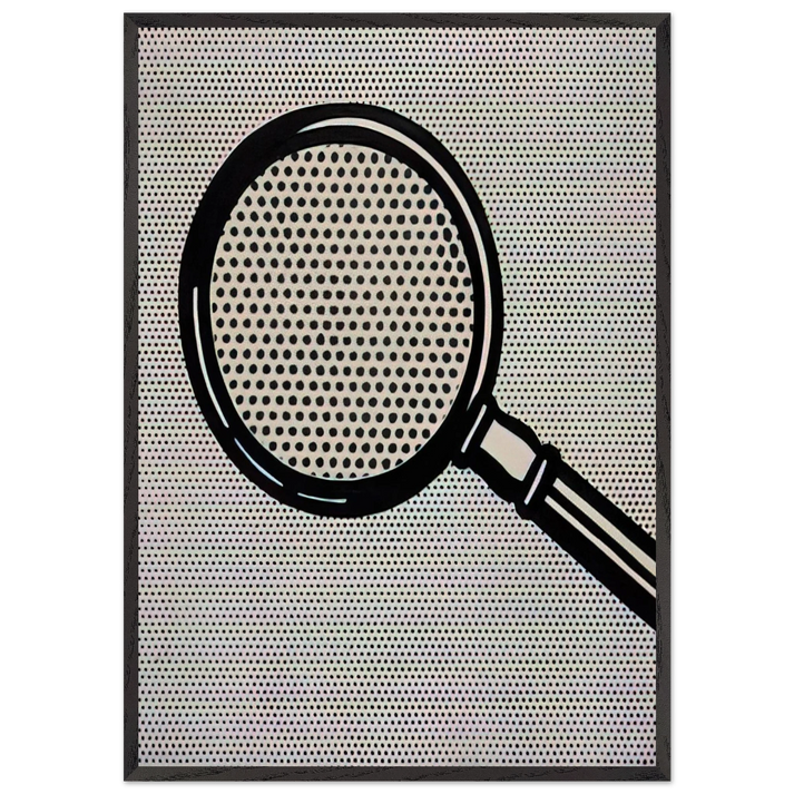 MAGNIFYING GLASS 1963 - Roy Lichtenstein 70x100 cm / 28x40 inches Framed Art Print – Black Wooden Frame