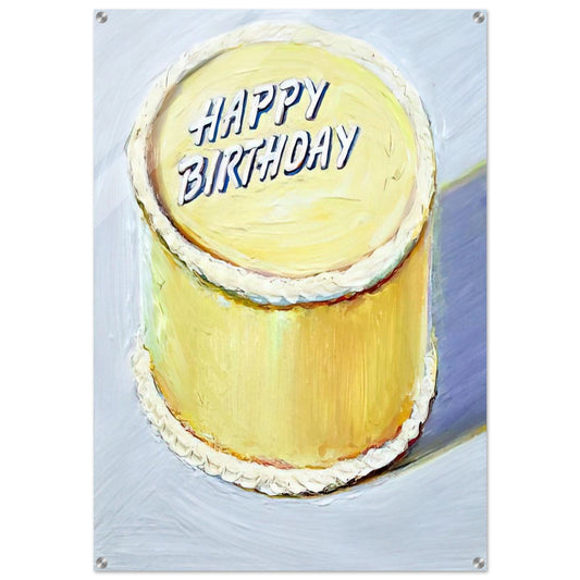 Happy Birthday Cake - 1975 - Wayne Thiebaud Acrylic Print - 70x100 cm / 28x40″ inches | Wayne Thiebaud Wall Art | Wayne Thiebaud Prints
