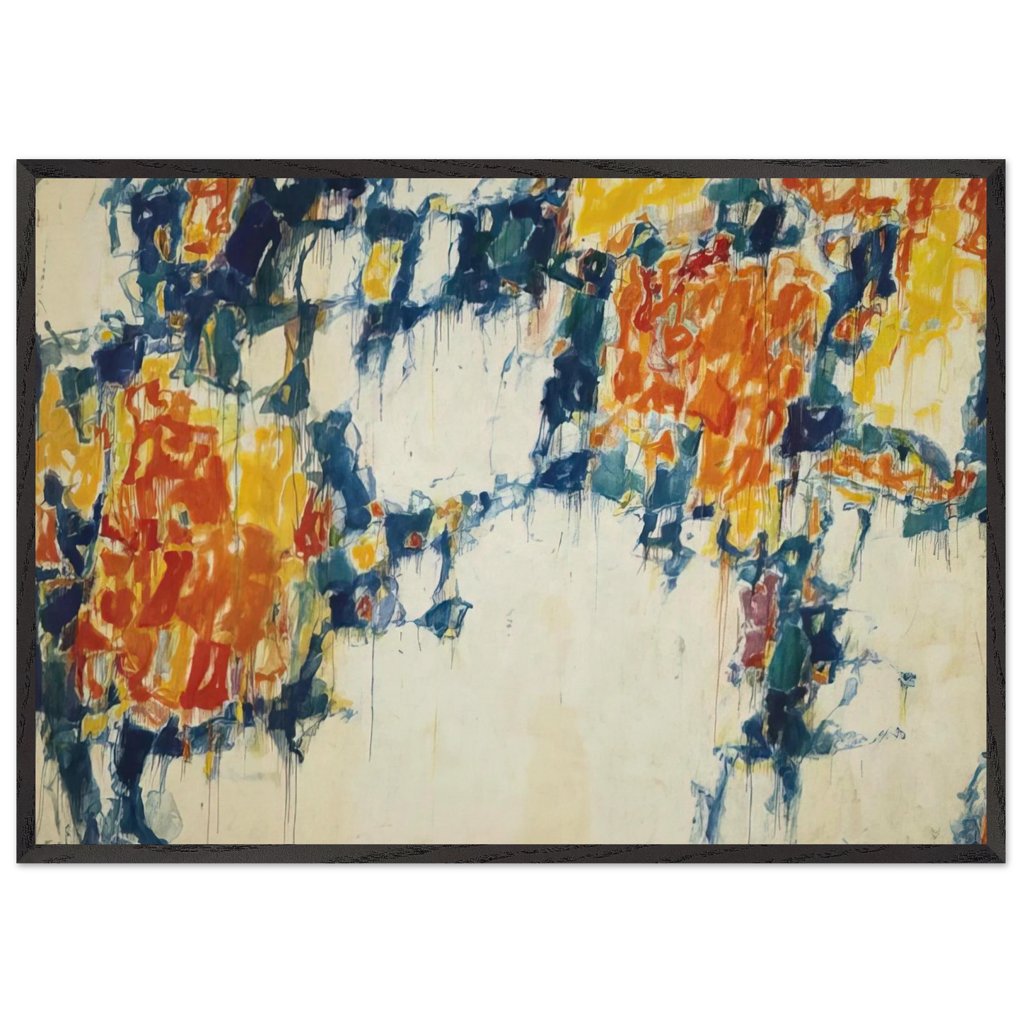 Basel Mural I - Sam Francis Framed Art Print – Black Wooden Frame - Default Title - -Framed Art Print