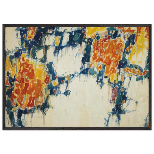 Basel Mural I - Sam Francis 70x100 cm / 28x40 inches Framed Art Print – Black Wooden Frame