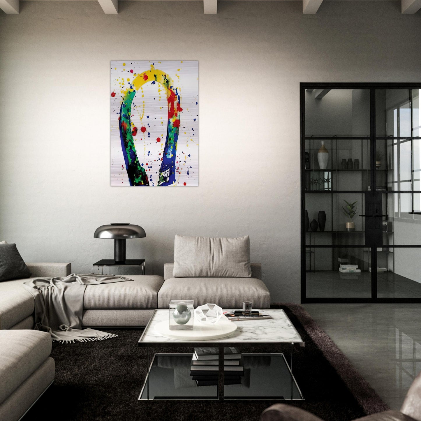 Sculpture Drawing Toyko  SF65-018  - Sam Francis Brushed Aluminum Print - 70x100 cm / 28x40 inches | Sam Francis Aluminum Print | Sam Francis Prints