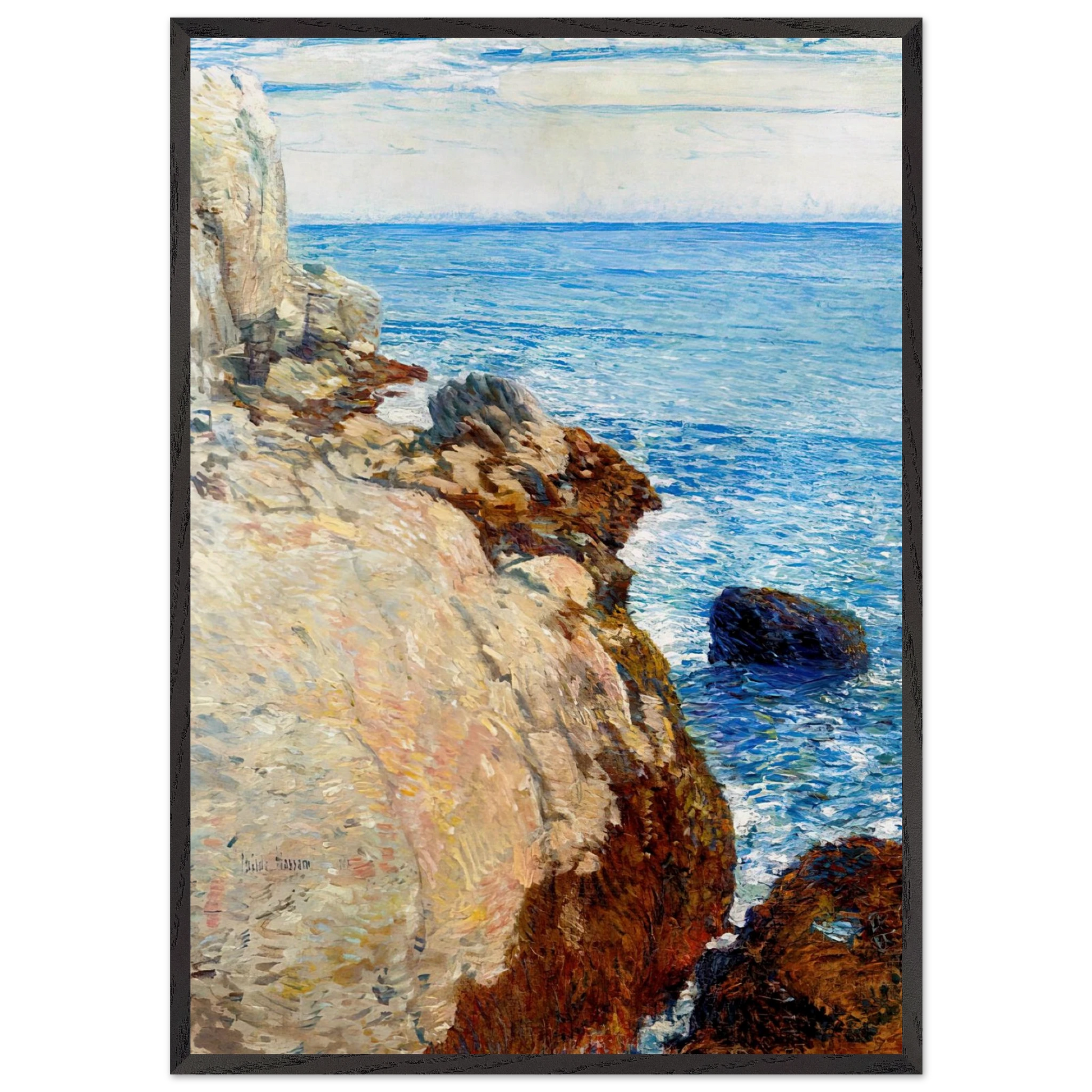 The East Headland Appledore - Isles of Shoals - Childe Hassam Framed Art Print – Black Wooden Frame - Default Title - -Framed Art Print