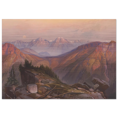 Lower Yellowstone Range - Thomas Moran Brushed Aluminum Print - 70x100 cm / 28x40 inches | Thomas Moran Aluminum Print | Thomas Moran Prints
