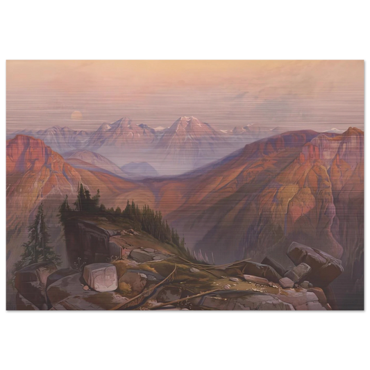 Lower Yellowstone Range - Thomas Moran Brushed Aluminum Print - 70x100 cm / 28x40 inches | Thomas Moran Aluminum Print | Thomas Moran Prints