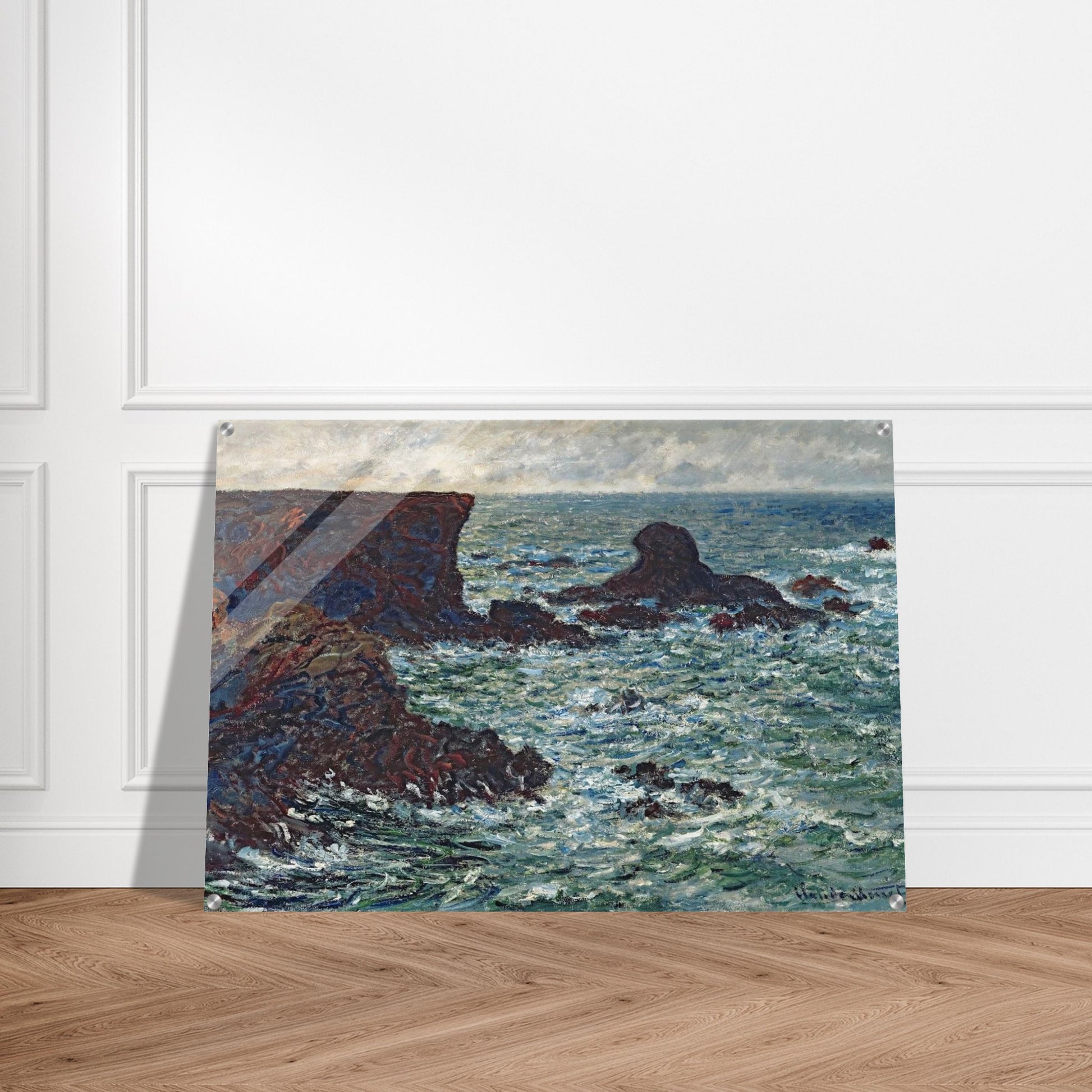 Rocks at Port Coton, the Lion Rock - claude monet Acrylic Print - 70x100 cm / 28x40″ inches