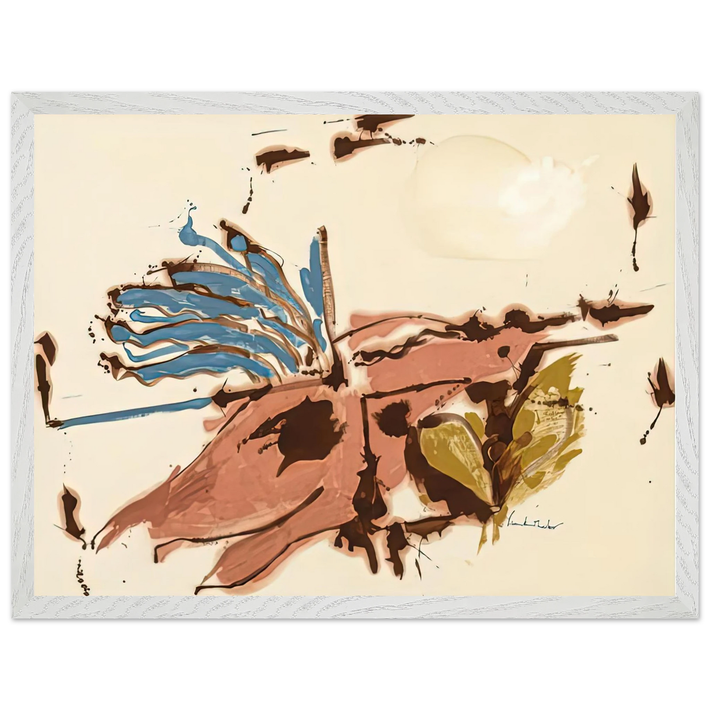 Helen Frankenthaler - Pink Bird Figure I, 1961- Wall Art - 60x80 cm / 24x32 inches - Fine Art Poster - -