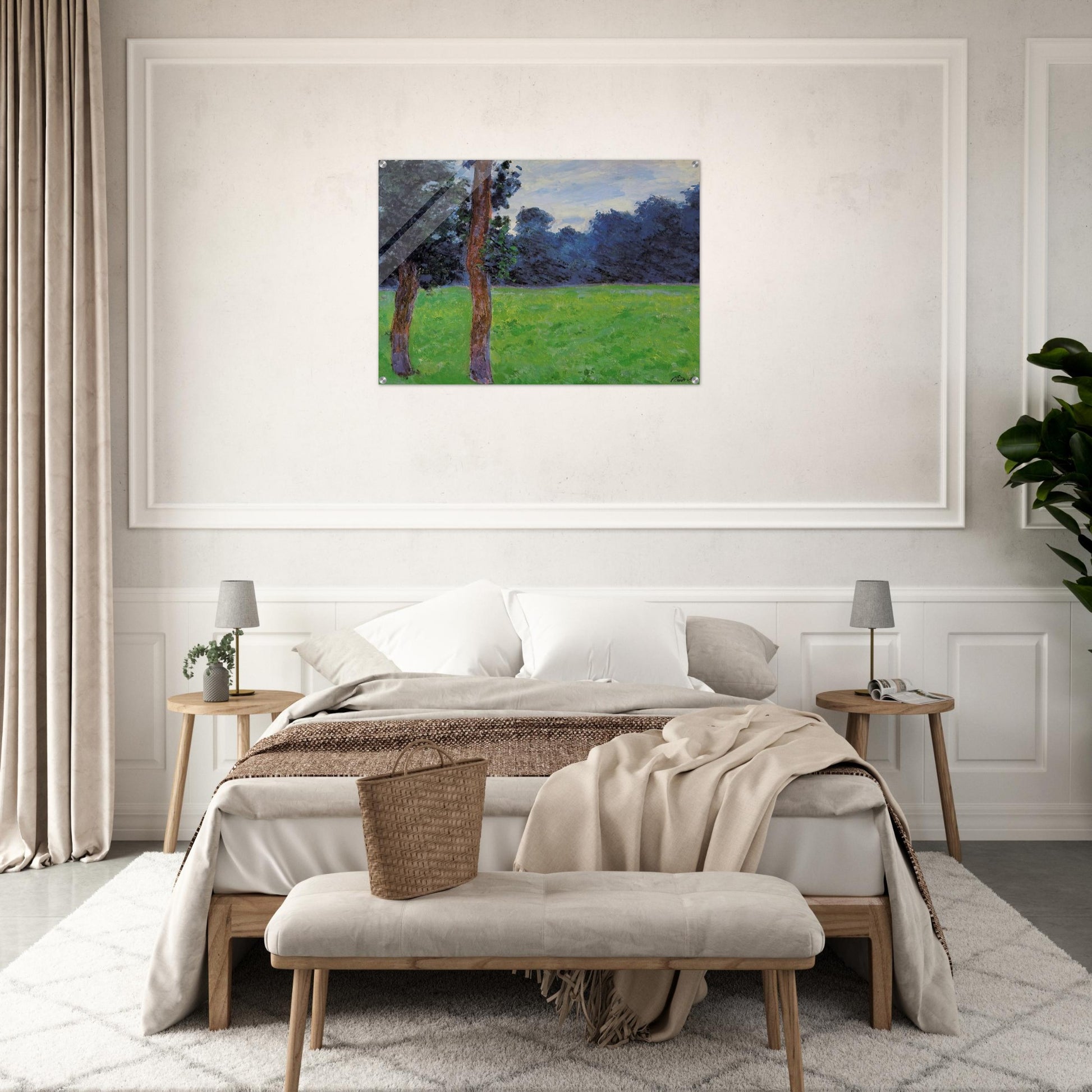 Two Trees in a Meadow - claude monet Acrylic Print - 70x100 cm / 28x40″ inches
