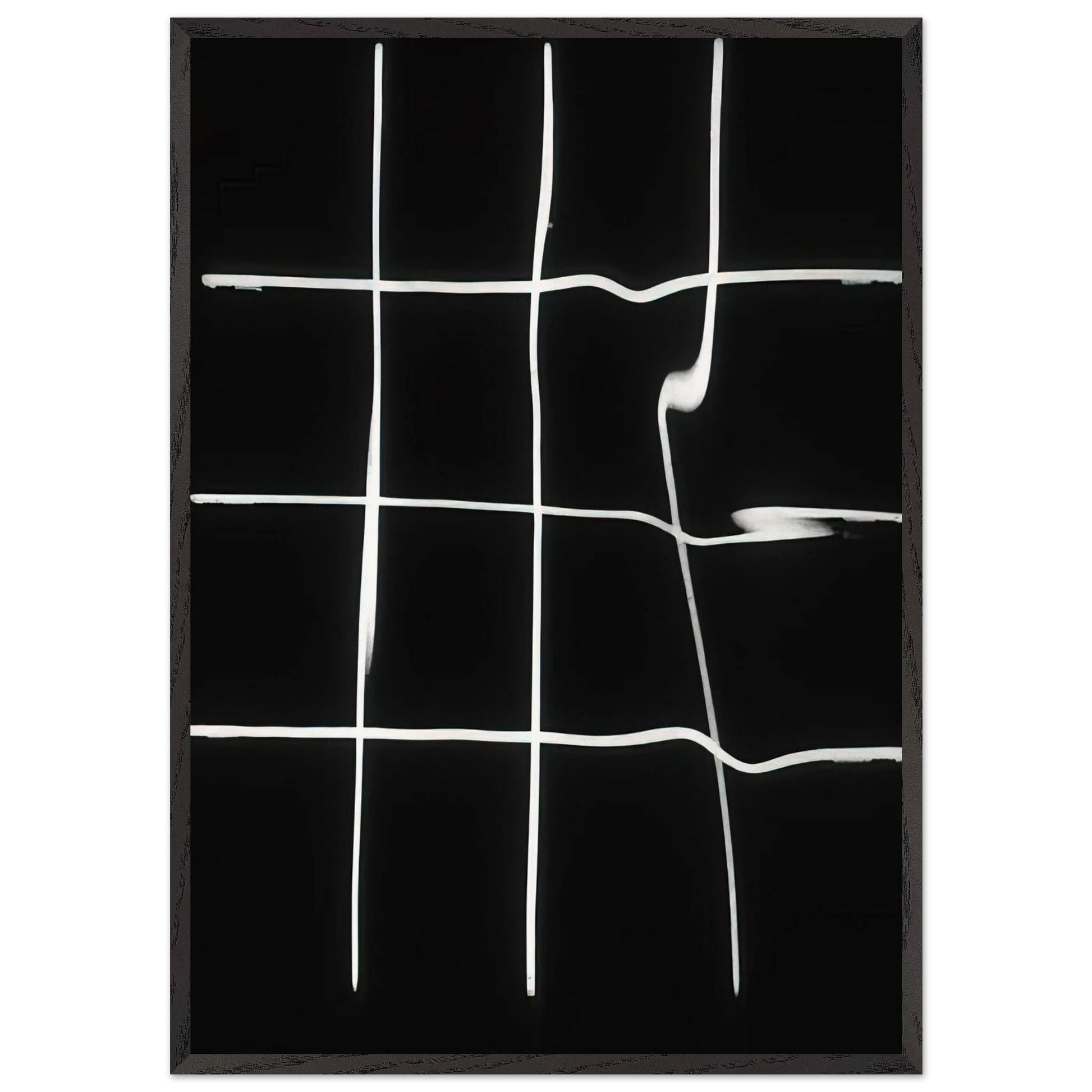 Reflections in water deformed by the spectator - 1964 - Francois Morellet Framed Art Print – Black Wooden Frame - Default Title - -Framed Art Print