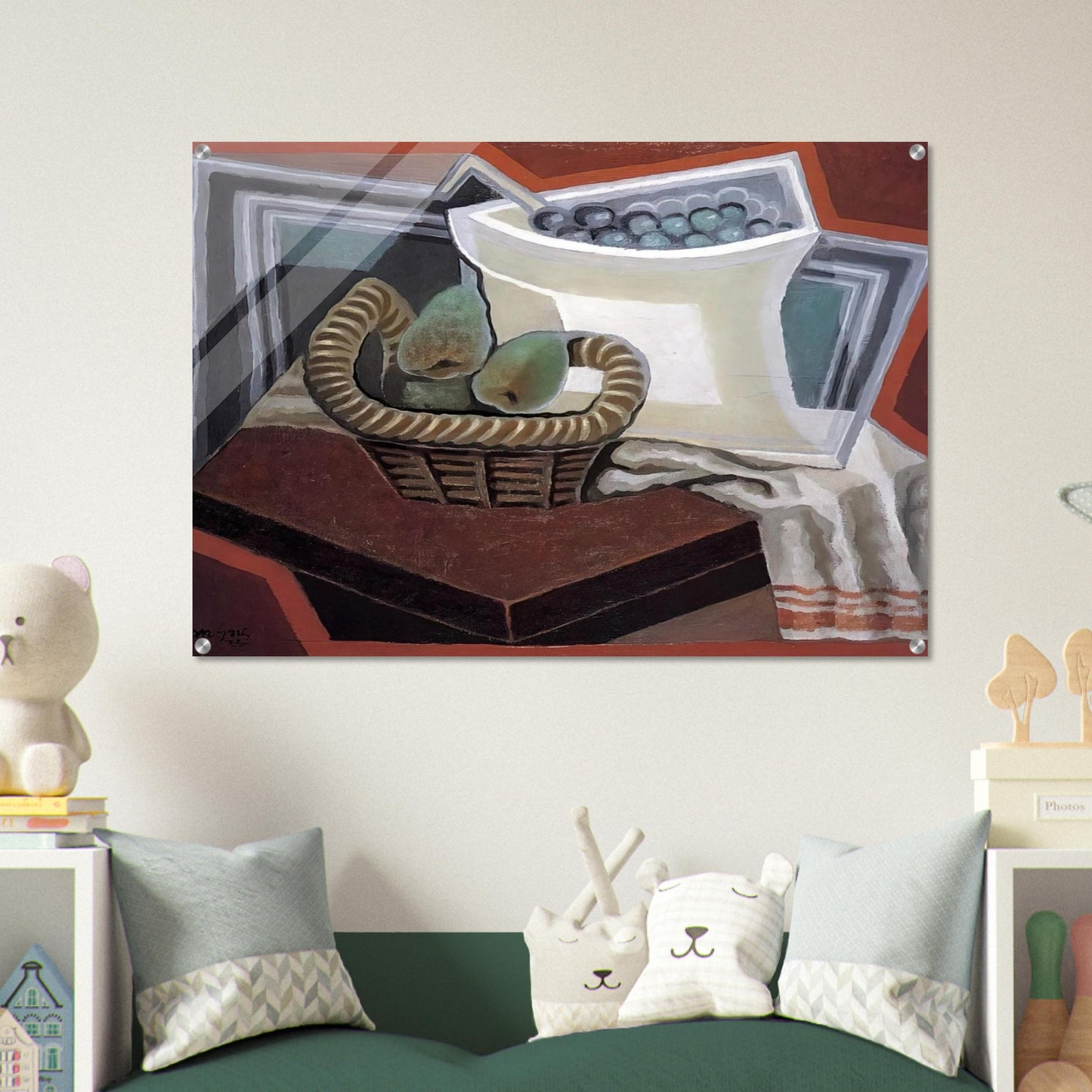THE BASKET OF PEARS 1925 - Juan Gris Acrylic Print - 70x100 cm / 28x40″ inches | Juan Gris Wall Art | Juan Gris Prints