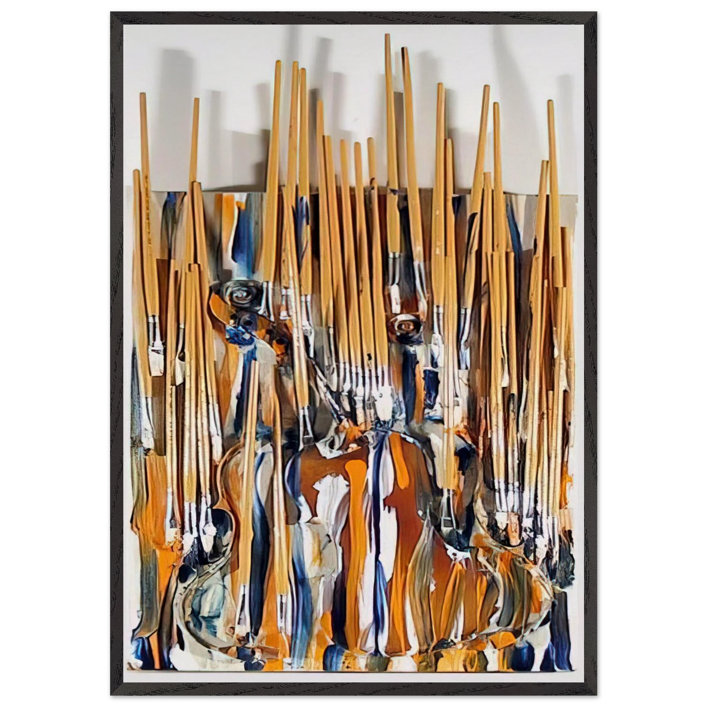 Paintbrushes  Violin - II - 1980 - Arman Framed Art Print – Black Wooden Frame - Default Title - -Framed Art Print