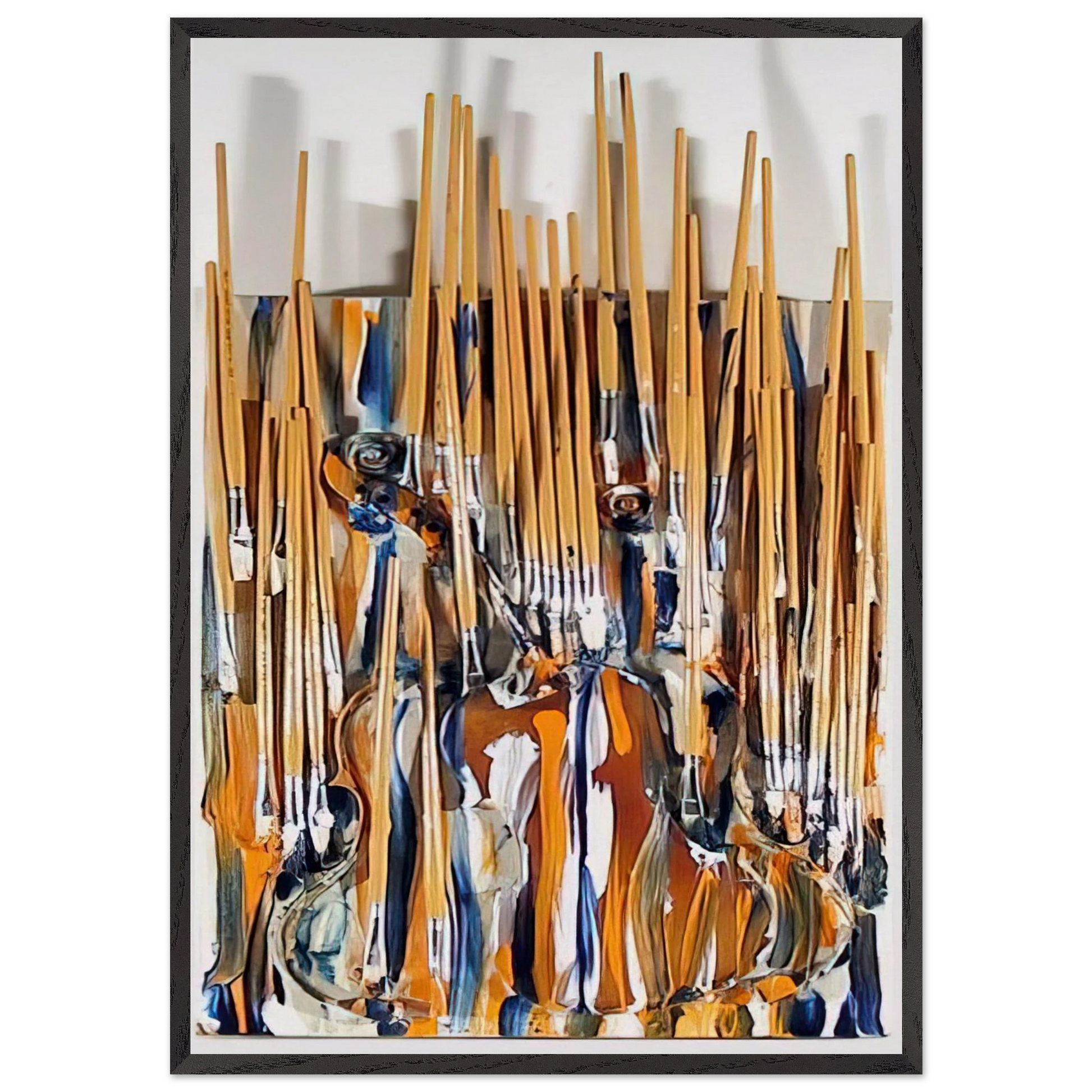 Paintbrushes  Violin - II - 1980 - Arman Framed Art Print – Black Wooden Frame - Default Title - -Framed Art Print