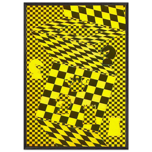 The Chess Board - Victor Vasarely Framed Art Print – Black Wooden Frame - Default Title - -Framed Art Print