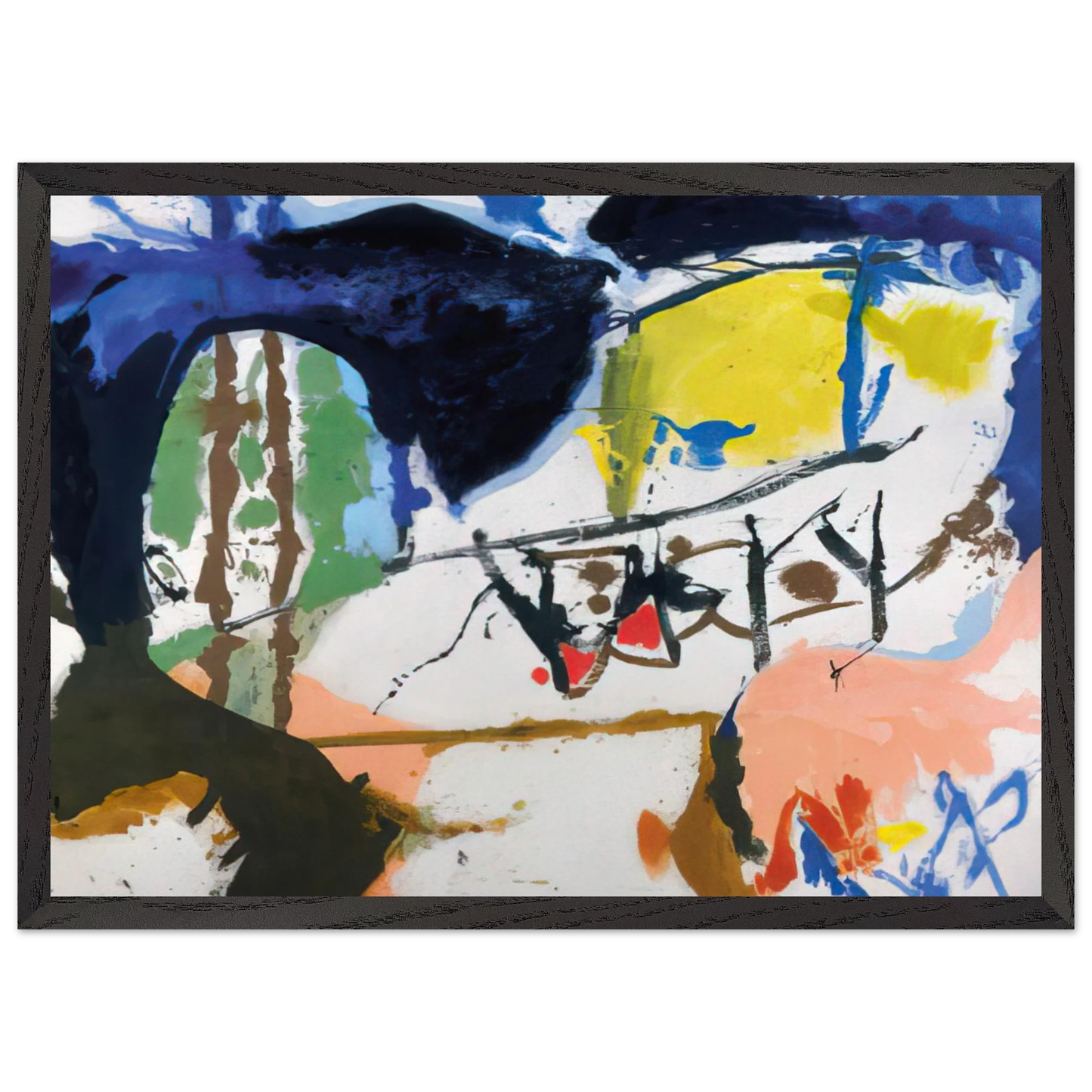 Helen Frankenthaler - Acres - 1959 Wall art - 13x18 cm / 5x7 inches - Premium Wooden Framed Poster With Fine Art Paper - Wood frame
