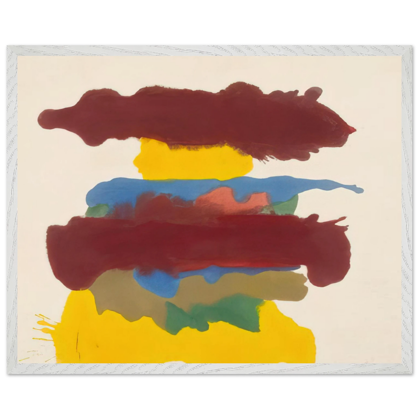 Helen Frankenthaler - Weather Change - 1963 Wall art - 20x25 cm / 8x10 inches - Premium Wooden Framed Poster With Fine Art Paper - White frame
