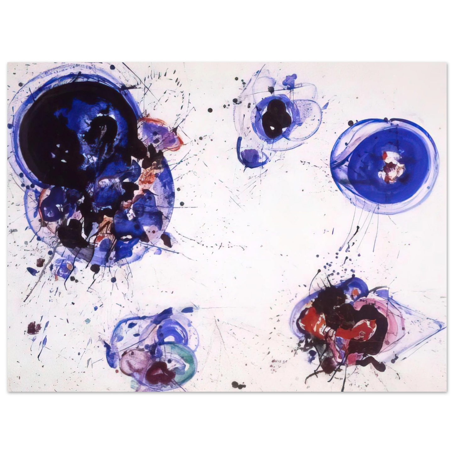 Sam Francis - Blue and Red Balls Fine Art Poster - Default Title