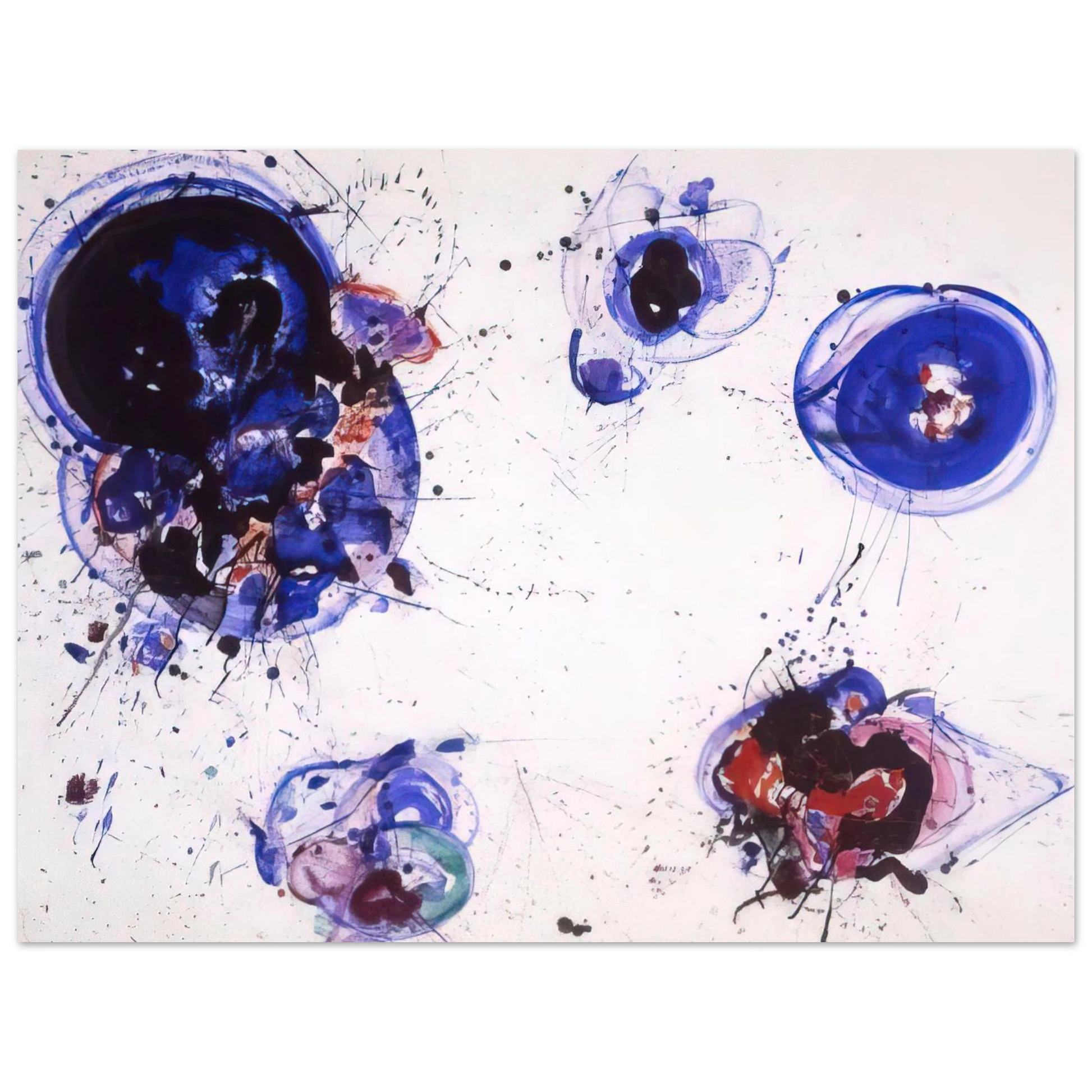 Sam Francis - Blue and Red Balls Fine Art Poster - Default Title