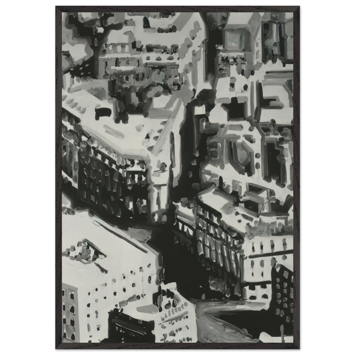 TOWNSCAPE P1 1968 - Gerhard Richter Framed Art Print – Black Wooden Frame - Default Title - -Framed Art Print