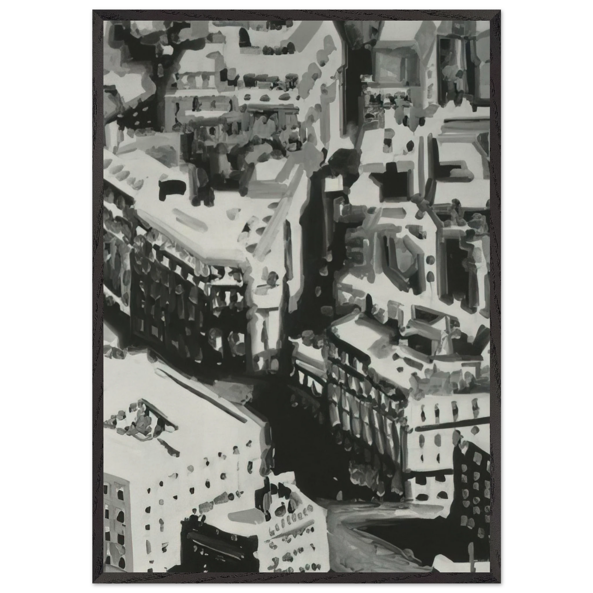 TOWNSCAPE P1 1968 - Gerhard Richter Framed Art Print – Black Wooden Frame - Default Title - -Framed Art Print