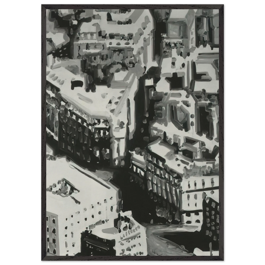 TOWNSCAPE P1 1968 - Gerhard Richter Framed Art Print – Black Wooden Frame - Default Title - -Framed Art Print