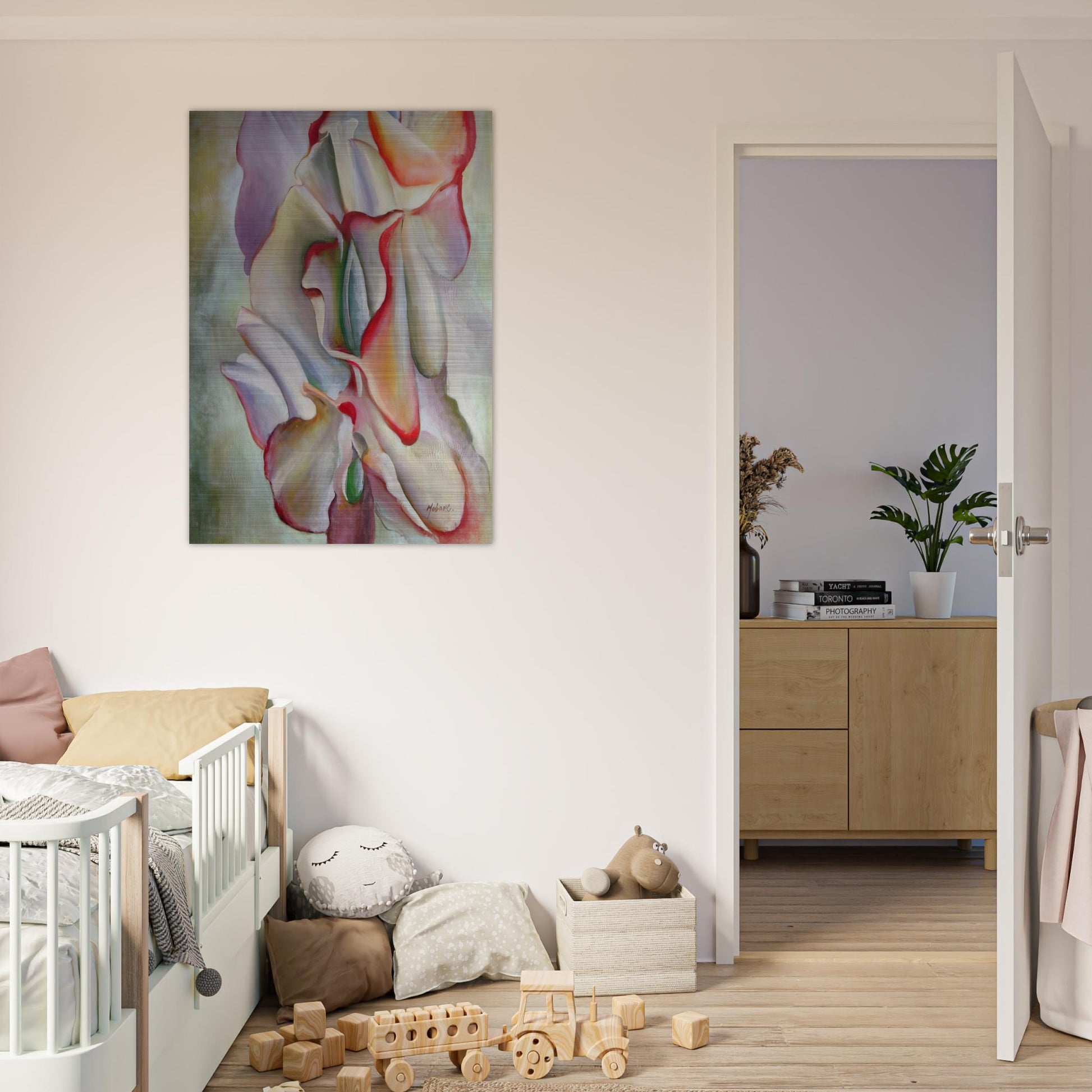 Pink Sweet Peas - Georgia O'Keeffe Brushed Aluminum Print - 70x100 cm / 28x40 inches | Georgia O'Keeffe Aluminum Print | Georgia O'Keeffe Prints
