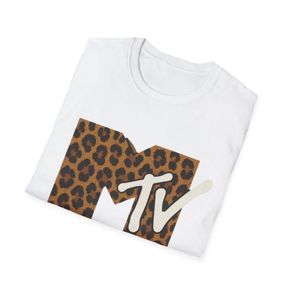 Vintage MTV Cheetah Print Graphic T-Shirt Retro Music Television 80s 90s Throwback Band Tee Unisex Animal Print Rock Shirt