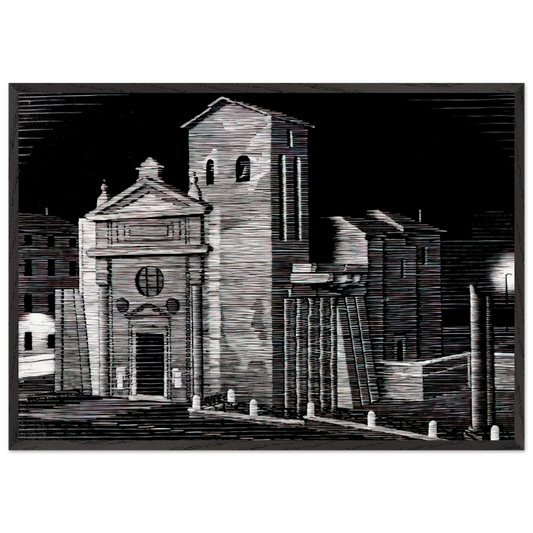 NOCTURNAL ROME - MC Escher Framed Art Print – Black Wooden Frame - Default Title - -Framed Art Print