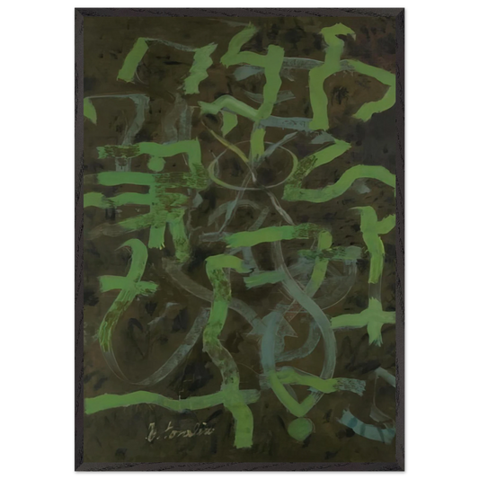 Green - 1948 - Bradley Walker Tomlin Framed Art Print – Black Wooden Frame - Default Title - -Framed Art Print