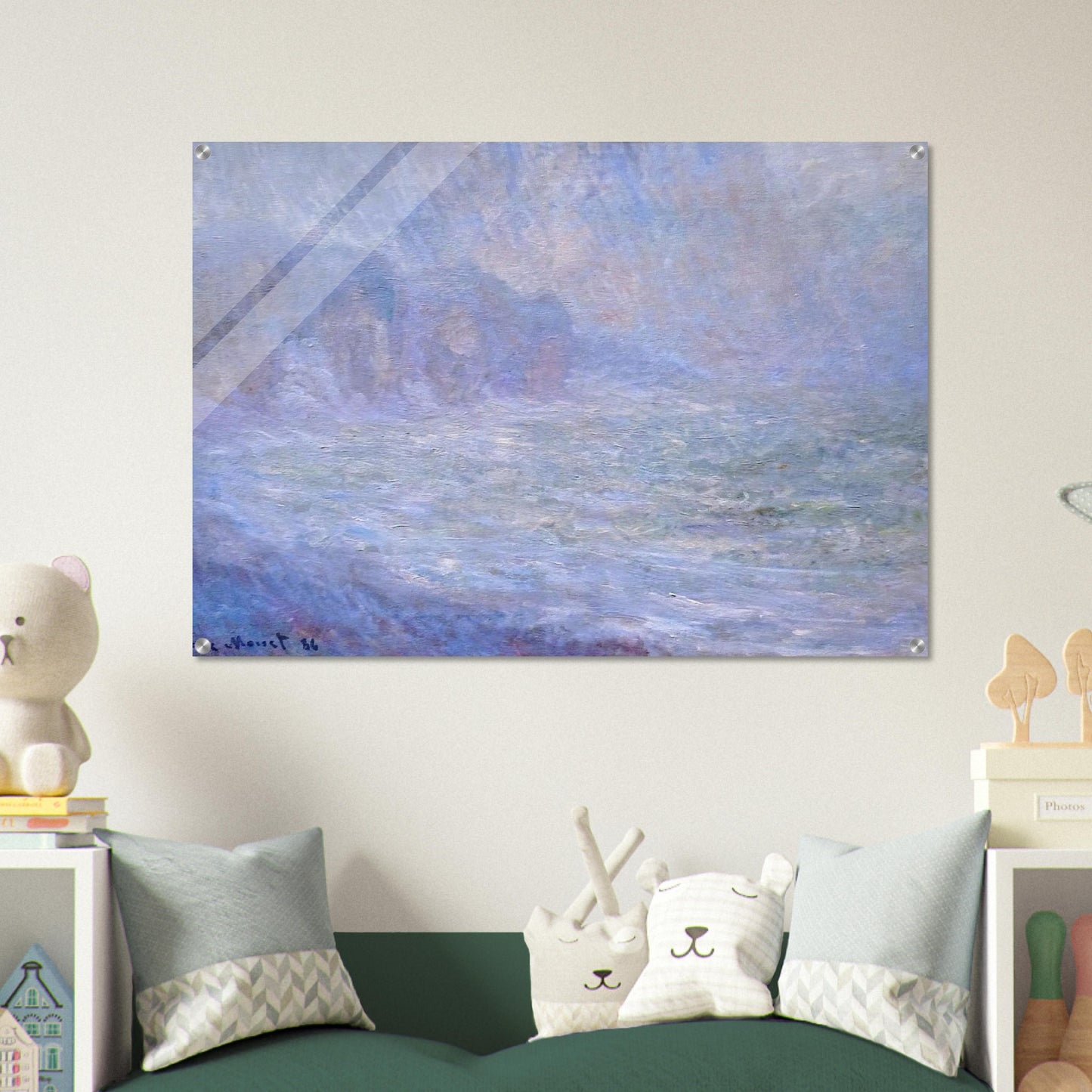Cliffs at Pourville, Rain - claude monet Acrylic Print - 70x100 cm / 28x40″ inches