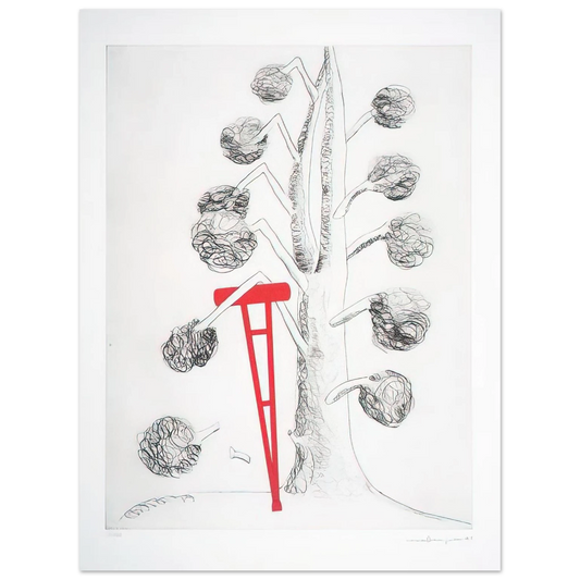 Louise Bourgeois - TREE WITH RED CRUTCH 1998 Fine Art Poster - Default Title