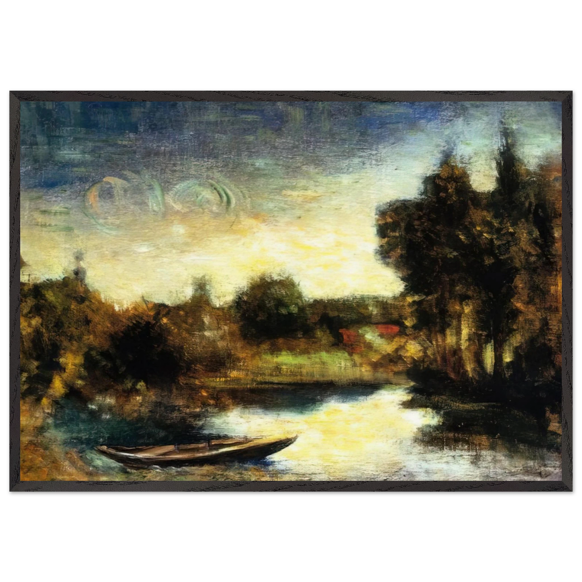 FIUMETTO 1941 - Carlo Carra Framed Art Print – Black Wooden Frame - Default Title - -Framed Art Print