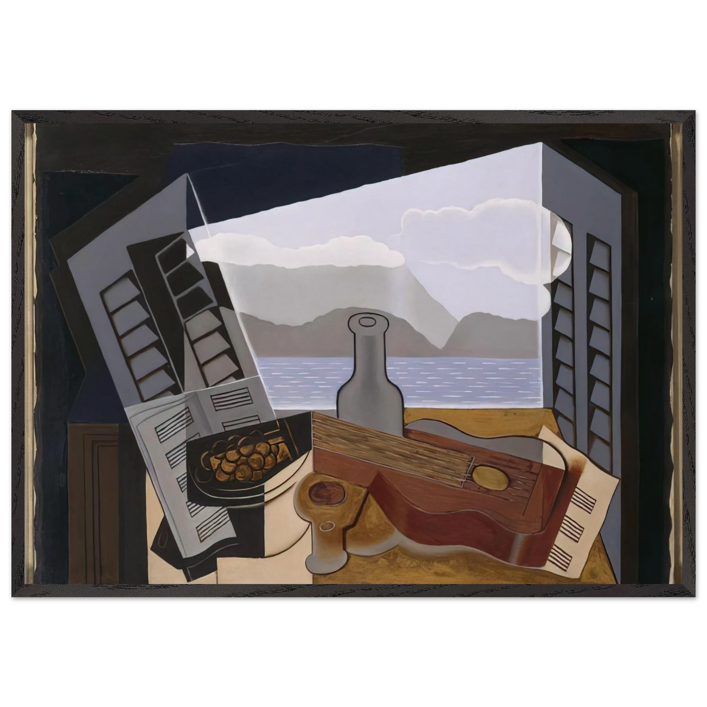 THE OPEN WINDOW 1921 N2 - Juan Gris Framed Art Print – Black Wooden Frame - Default Title - -Framed Art Print