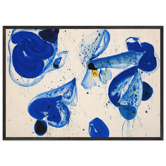 Untitled  Blue Balls from Cross 9  - Sam Francis Framed Art Print – Black Wooden Frame - Default Title - -Framed Art Print