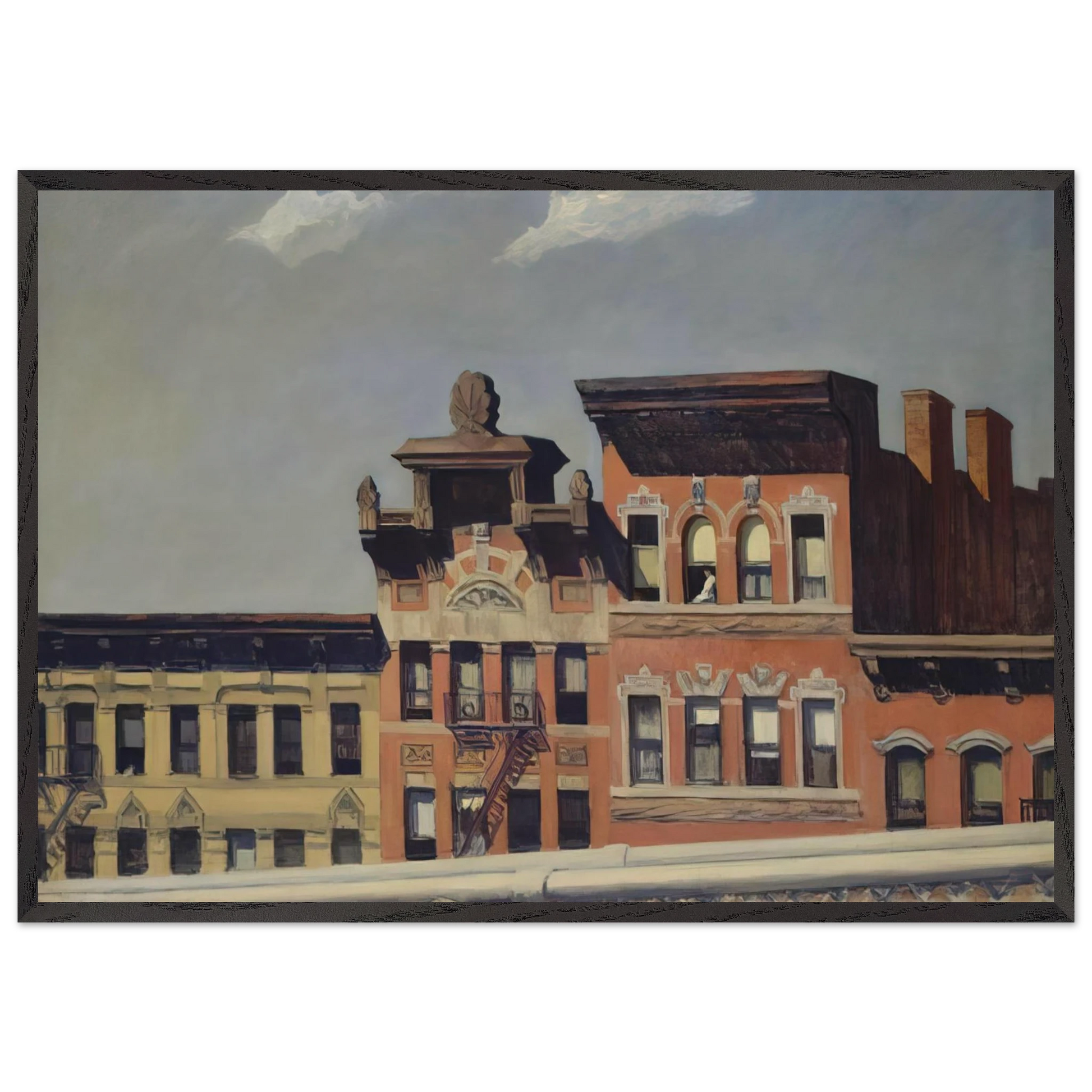 From Williamsburg Bridge - Edward Hopper Framed Art Print – Black Wooden Frame - Default Title - -Framed Art Print