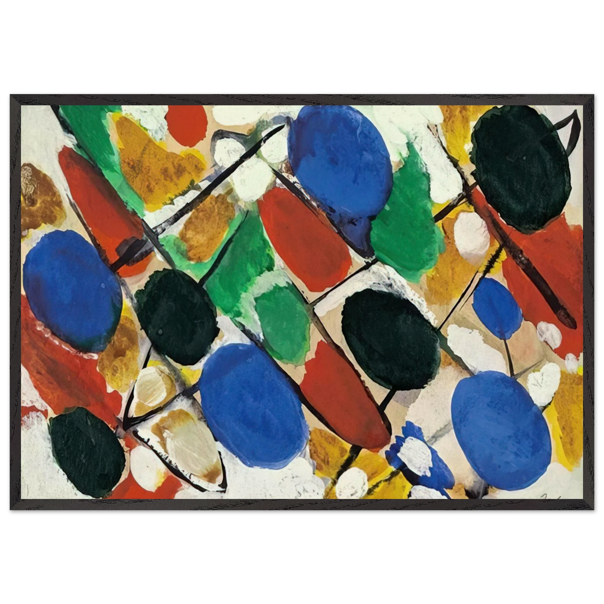 Scheiben - 1955 - Ernst Wilhelm Nay Framed Art Print – Black Wooden Frame - Default Title - -Framed Art Print