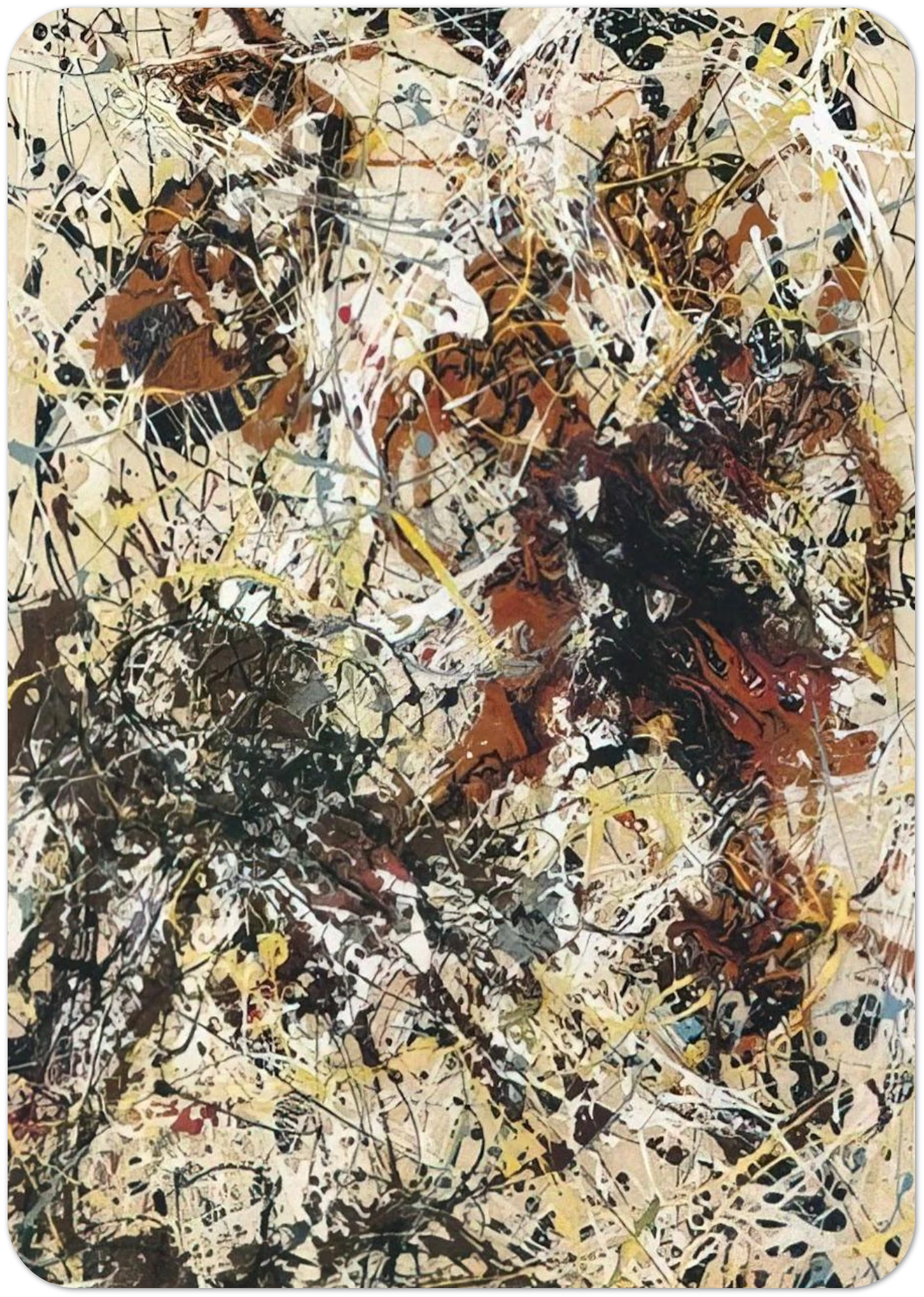 NUMBER 12 1949 By Jackson Pollock Pack of 10 Post Cards | Jackson Pollock Post Cards | A6 (10.5 x 14.8 cm) - 4.1 x 5.8 inches