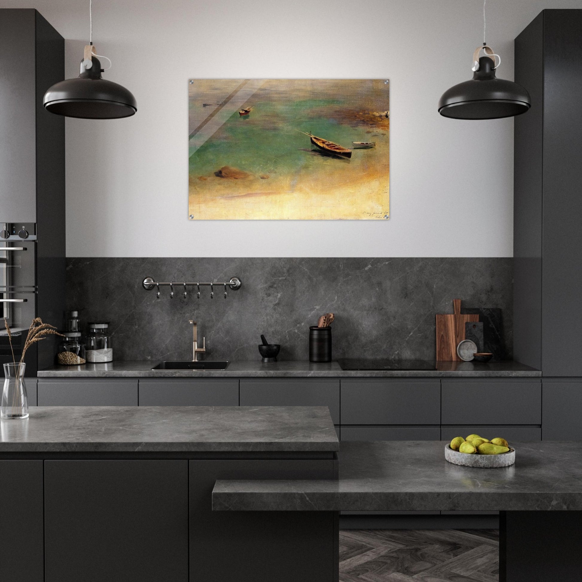 Boat in the Waters off Capri - John Singer Sargent Acrylic Print - 70x100 cm / 28x40″ inches