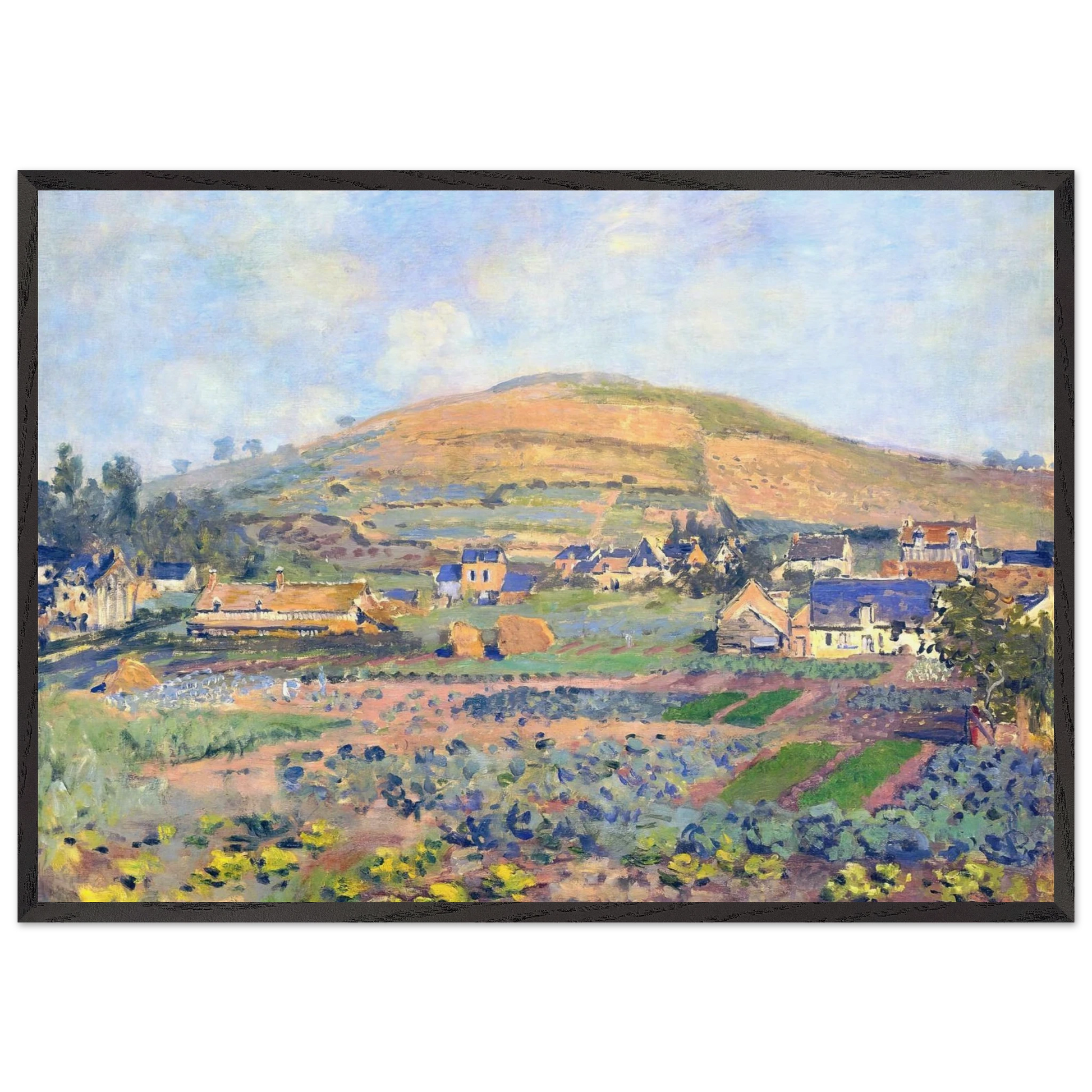 The Mount Riboudet in Rouen at Spring - claude monet Framed Art Print – Black Wooden Frame - Default Title - -Framed Art Print