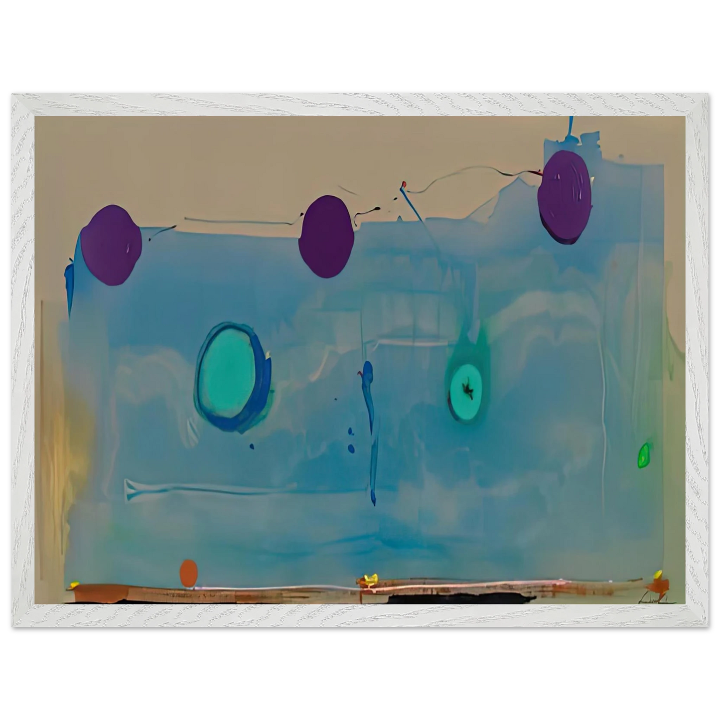 Helen Frankenthaler - Water Shadows, 1988- Wall Art - 30x40 cm / 12x16 inches - Premium Wooden Framed Poster With Fine Art Paper - Black frame