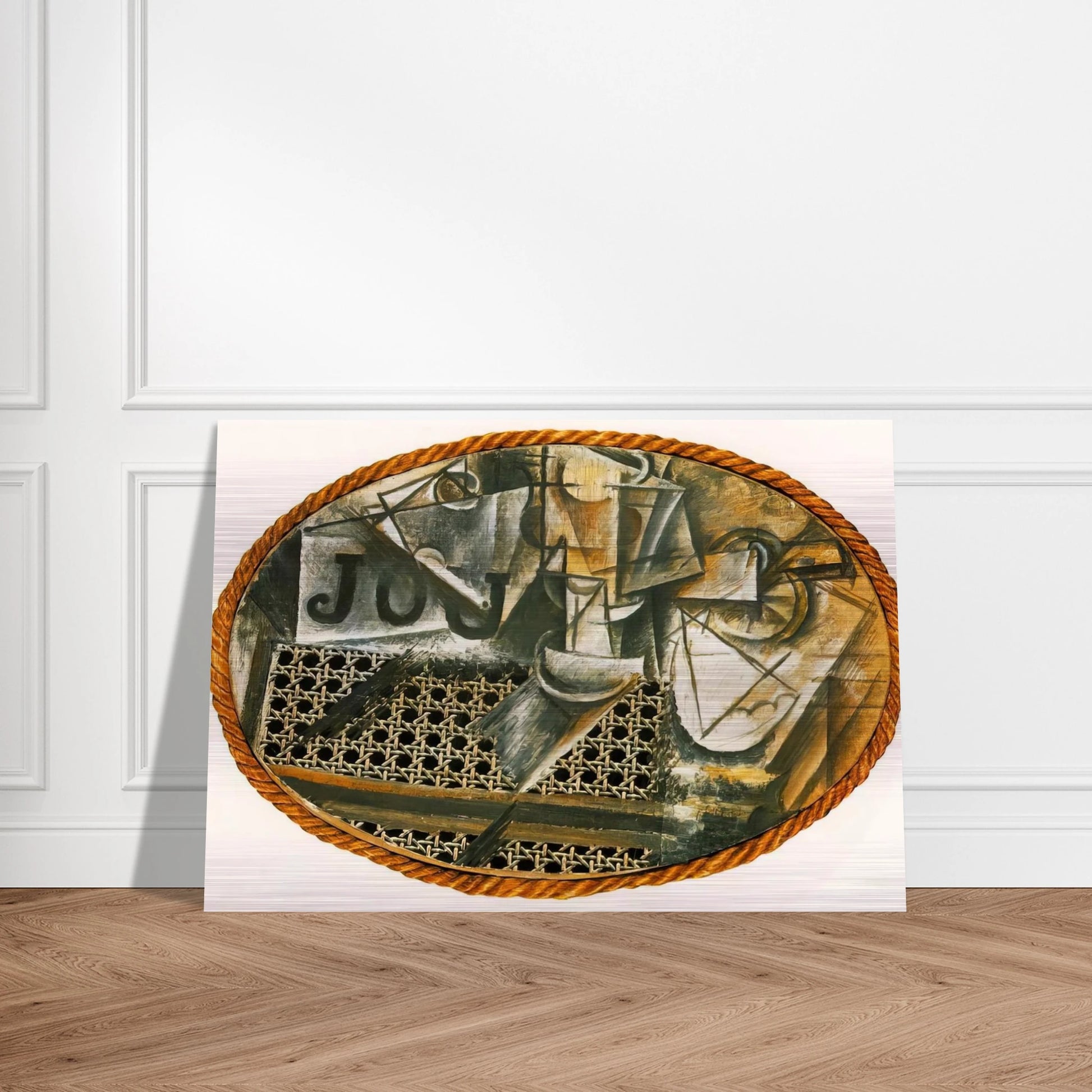 Still Life with Caned Chair - Pablo Picasso Brushed Aluminum Print - 70x100 cm / 28x40 inches | Pablo Picasso Aluminum Print | Pablo Picasso Prints