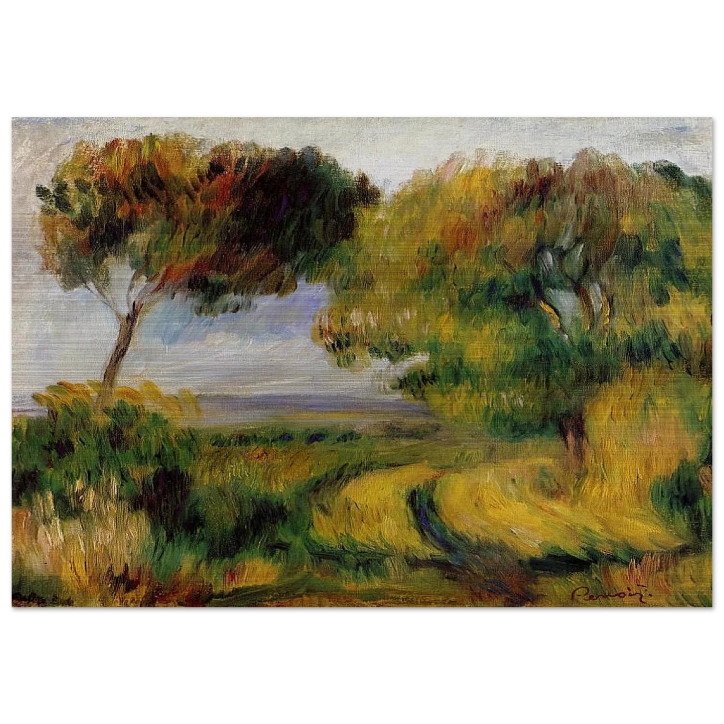 Breton Landscape Trees and Moor - Pierre-Auguste Renoir Brushed Aluminum Print - 70x100 cm / 28x40 inches | Pierre-Auguste Renoir Aluminum Print | Pierre-Auguste Renoir Prints