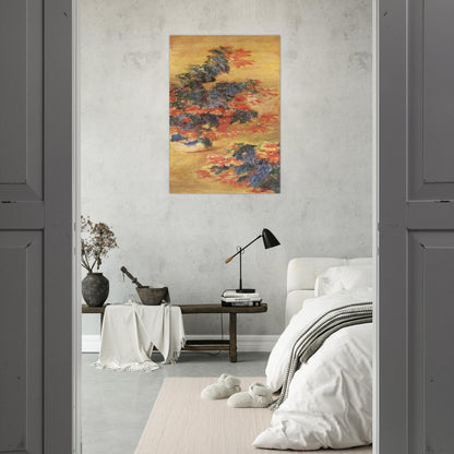 Red azaleas in a Pot - claude monet Brushed Aluminum Print - 70x100 cm / 28x40 inches | claude monet Aluminum Print | claude monet Prints