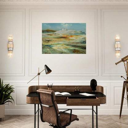 Jupiter Terrace Yellowstone - Thomas Moran Brushed Aluminum Print - 70x100 cm / 28x40 inches | Thomas Moran Aluminum Print | Thomas Moran Prints