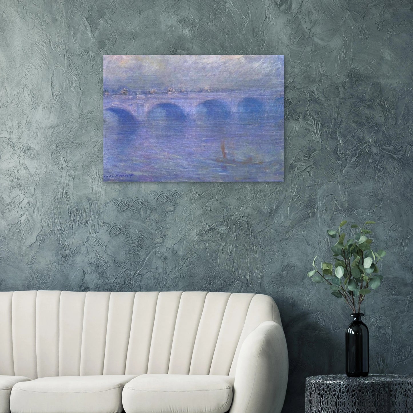 Waterloo Bridge in the Fog - claude monet Brushed Aluminum Print - 70x100 cm / 28x40 inches | claude monet Aluminum Print | claude monet Prints
